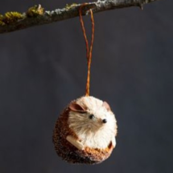 NWT Handmade Forest Friends Hedgehog Brush Ornament from Anthropologie x Terrain - Picture 8 of 8